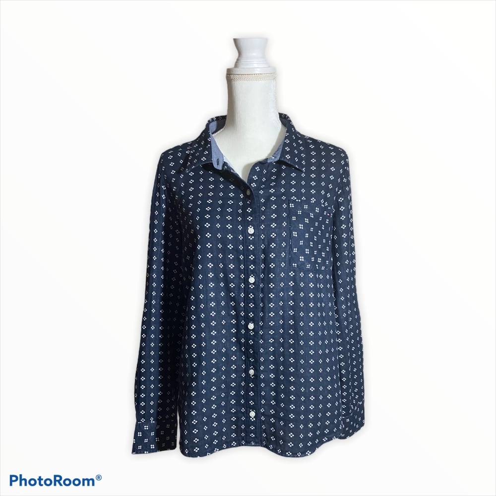 Tommy Hilfiger Cotton Print Button Shirt Large